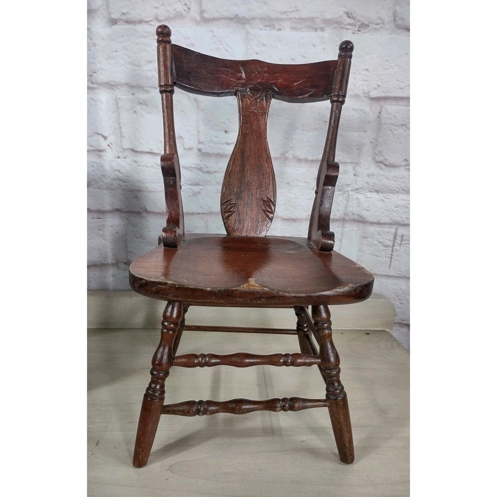 Vintage Wood Doll Chair Fits 18" Dolls